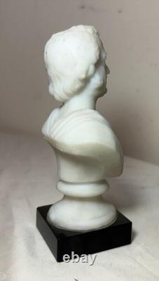 Antique Charles Sumner Figural Frosted Milk Glass Bust Paperweight Sculpture