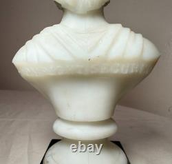 Antique Charles Sumner Figural Frosted Milk Glass Bust Paperweight Sculpture