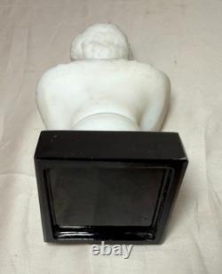 Antique Charles Sumner Figural Frosted Milk Glass Bust Paperweight Sculpture