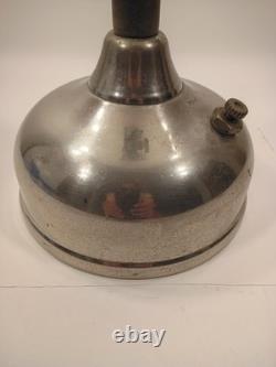 Antique Coleman Quick-Lite Table Lamp Chrome Base White Hobnail Milk Glass Shade