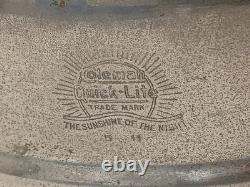 Antique Coleman Quick-Lite Table Lamp Chrome Base White Hobnail Milk Glass Shade