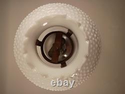Antique Coleman Quick-Lite Table Lamp Chrome Base White Hobnail Milk Glass Shade