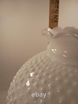 Antique Coleman Quick-Lite Table Lamp Chrome Base White Hobnail Milk Glass Shade