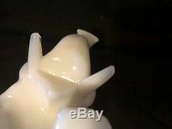 Antique Cooperative Flint Glass White Milk Glass Figural Covered Elephant Rare