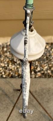 Antique Copper Lightning Rod Weathervane & White Milk Glass Indicator Ball 36 T