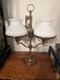 Antique Double Globe Student Desk Lamp White Milk Glass