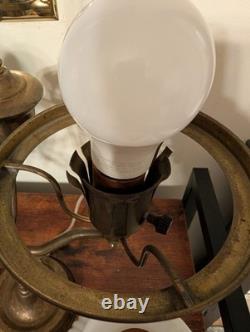 Antique Double Globe Student Desk Lamp White Milk Glass