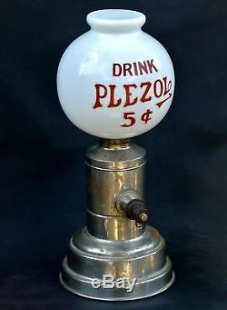 Antique Drink PLEZOL 5 Drugstore MILKGLASS Countertop COLA Soda Syrup Dispenser