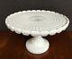 Antique Eapg Atterbury 6 Tall Milk Glass Cake Stand Waffle Pattern 1880's Rare
