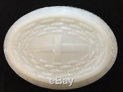 Antique Greentown Glass Milk Glass Hen Covered Dish Rare Mint Condition