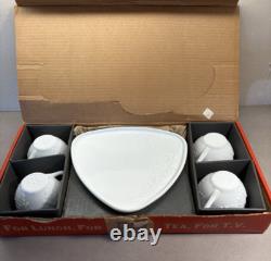Antique Indiana Milk Glass Smart Set Snack Set 4 Cups & 4 Plates in Original Box