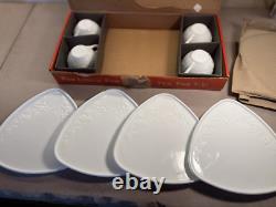 Antique Indiana Milk Glass Smart Set Snack Set 4 Cups & 4 Plates in Original Box