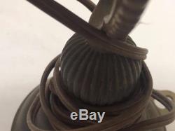Antique Industrial Desk Lamp Brass Arm White Milk Glass Shade 1896 Engineer