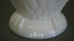 Antique Large Milk Glass Water Pitcher Owl Glass Eyes Late 19th Century Rare