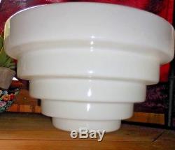 Antique Lg. White Milk Glass Art Deco Honycomb Shape CEILING Light Shade. Stunning