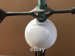 Antique Lightning Rod Weathervane With Milk Glass Ball And Directional Arrow