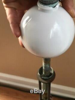 Antique Lightning Rod Weathervane With Milk Glass Ball And Directional Arrow