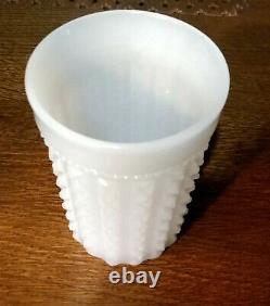 Antique MILK GLASS with nice geometric, relief decoration