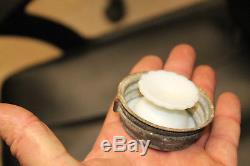 Antique Mason Midget Pint Fruit Jar Pickle Pusher White Milk Glass LID I