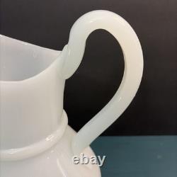 Antique Milk Glass Attributed To Boston Sandwich Full-size Clam Broth Pitcher