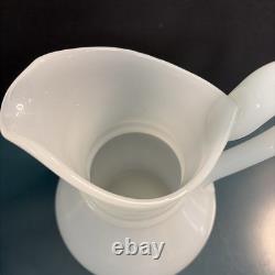 Antique Milk Glass Attributed To Boston Sandwich Full-size Clam Broth Pitcher