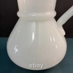 Antique Milk Glass Attributed To Boston Sandwich Full-size Clam Broth Pitcher