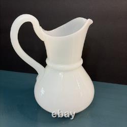 Antique Milk Glass Attributed To Boston Sandwich Full-size Clam Broth Pitcher