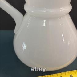 Antique Milk Glass Attributed To Boston Sandwich Full-size Clam Broth Pitcher