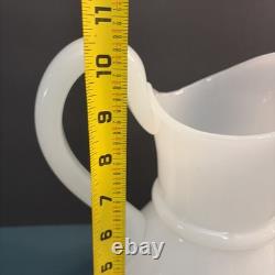 Antique Milk Glass Attributed To Boston Sandwich Full-size Clam Broth Pitcher