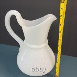 Antique Milk Glass Attributed To Boston Sandwich Full-size Clam Broth Pitcher