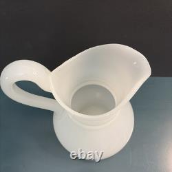 Antique Milk Glass Attributed To Boston Sandwich Full-size Clam Broth Pitcher