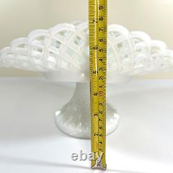 Antique Milk Glass Banana Boat Fruit Stand Lattice Lace Design Challinor Taylor