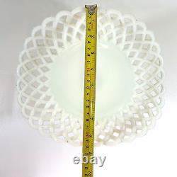 Antique Milk Glass Banana Boat Fruit Stand Lattice Lace Design Challinor Taylor