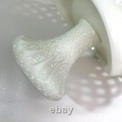 Antique Milk Glass Banana Boat Fruit Stand Lattice Lace Design Challinor Taylor