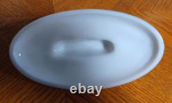 Antique Milk Glass Flaccus Bo Peep sheep covered dish