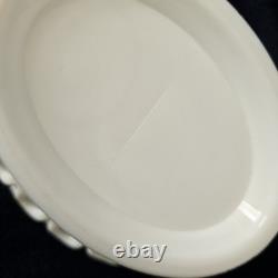 Antique Milk Glass Fox/ Wolf On Dancing Sailor Lacy Base Covered Serving Dish