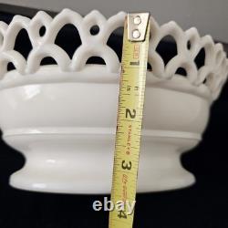 Antique Milk Glass Fox/ Wolf On Dancing Sailor Lacy Base Covered Serving Dish