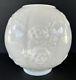Antique Milk Glass Lamp Shade Globe Embossed Roses Victorian Parlor Gwtw Lamp