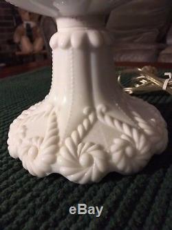 Antique Milk Glass Oil/Kerosene Lamp with Updated Removable Light Fixture
