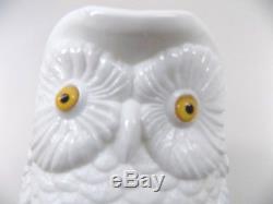 Antique Milk Glass Owl Pitcher With Glass Eyes