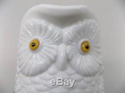 Antique Milk Glass Owl Pitcher With Glass Eyes