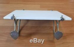 Antique Milk Glass Shelf With Nickel Plated Mounting Brakets