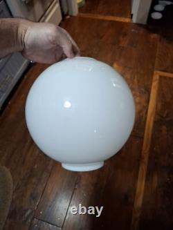 Antique Milk Glass White Vintage electric oil Lamp Light Shade Gwtw Globe