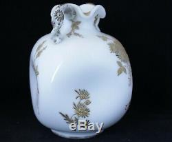 Antique Mt. Washington Crown Milano Colonial Ware Milk Glass Vase c1837-1894