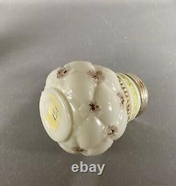 Antique Northwood Decorated Milk Glass QUILTED PHLOX Sugar Shaker