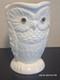 Antique Owl Opaque Milk Glass Picture With Glass Eyes