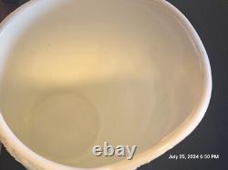 Antique Owl Opaque Milk Glass Picture With Glass Eyes