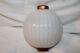 Antique Pleated (ribbed) Round White Milk Glass Lightning Rod Ball Barnett 3006