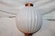 Antique Pleated (ribbed) Round White Milk Glass Lightning Rod Ball Barnett 3131