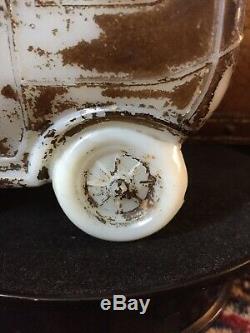 Antique Portieux Milk Glass Rare Old Car Fast Shipping